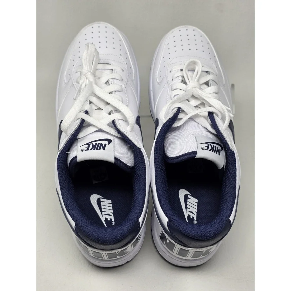 Nike Big Nike Low Size 11.5 Mens White Midnight Navy Basketball 355152-140 New